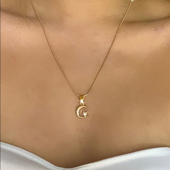 Brandy Melville Jewelry - NEW! gold plated moon stars necklace 🌙💫